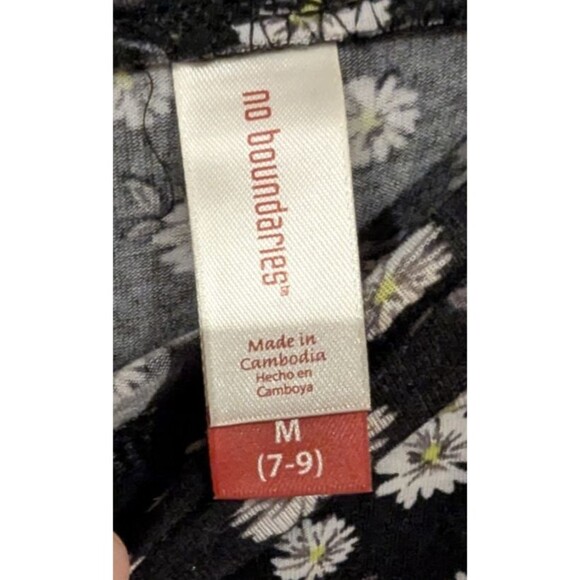 No Boundaries NoBo high slit Daisy black maxi‎ skirt Juniors size M Wrap Waist - Picture 3 of 6